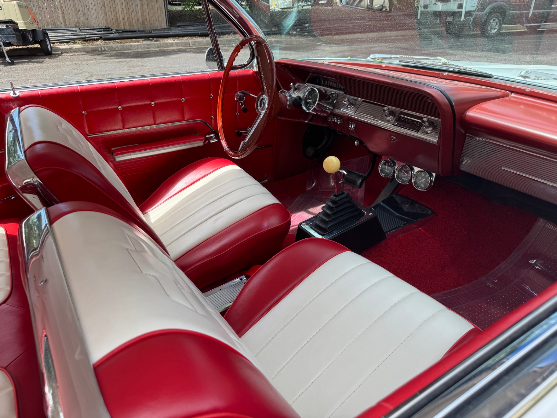Classic red and white custom interior